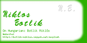miklos botlik business card